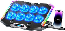 Gaming Laptop Cooling Pad with 8 Cooling Fans, Laptop Fan Cooler Pad for 15-17.3