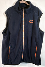 Chaleco de franela de ropa del equipo de la NFL talla XL Chicago Bears bolsillos con cremallera completa