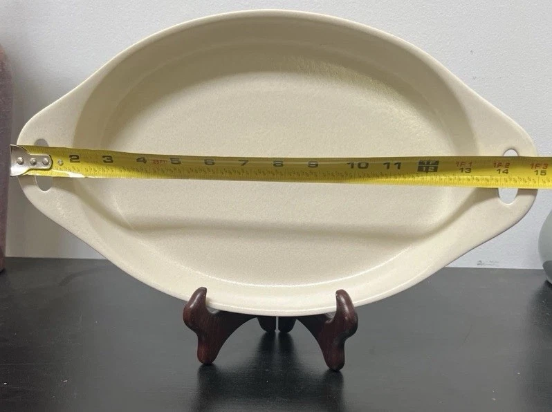 Corningware Creations gres ovalado bandeja para hornear cáscara de huevo 42 oz apta para microondas Foto 4 de 4