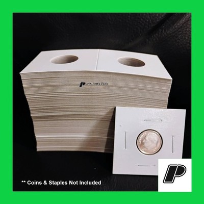 200 GUARDHOUSE 2x2 Coin Holder Flips for Dime/Penny 20.5mm Cardboard Mylar BULK