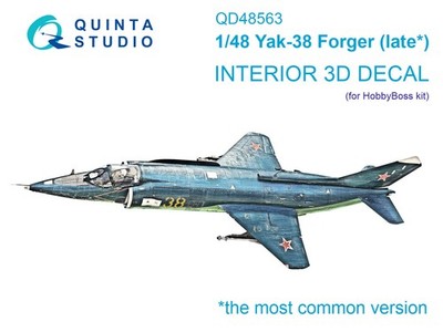 Quinta Studio 1/48 Yak-38 3D-gedrucktes & farbiges Interieur (HobbyBoss)