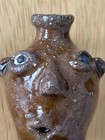 Folk Art Southern NC Pottery Face Jug Miniature 1 1/4” Signed — photo 3