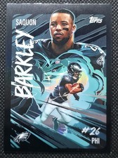 2025 Topps Chrome Football Saquon Barkley SSP Case Hit Ultra Violet Eagles UV-20