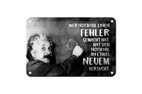 Blechschild Zitat 12X18 Cm Einstein Tafel Wer Noch Nie Einen Fehler Gemacht Hat