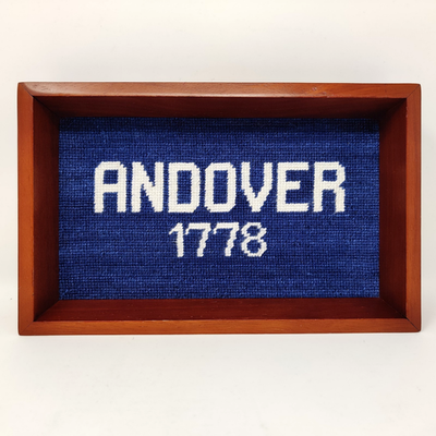 Smathers & Branson Needlepoint Wood Valet Tray Andover 1778 Watch