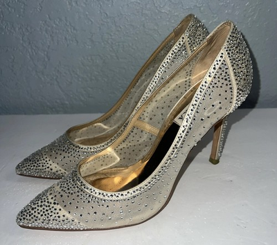 #ad Badgley Mischka Weslee III Princess Pump Sz 7.5 Rhinestones Embellishments Bride $37.39
