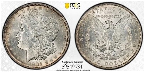 1901 Morgan dollar PCGS AU58