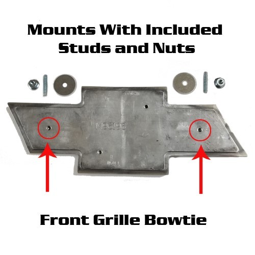 Frt Billet Bowtie Grille Emblem Smooth 07-10 Chevy Silverado 2500 HD 3500 Polish - Afbeelding 3 van 6