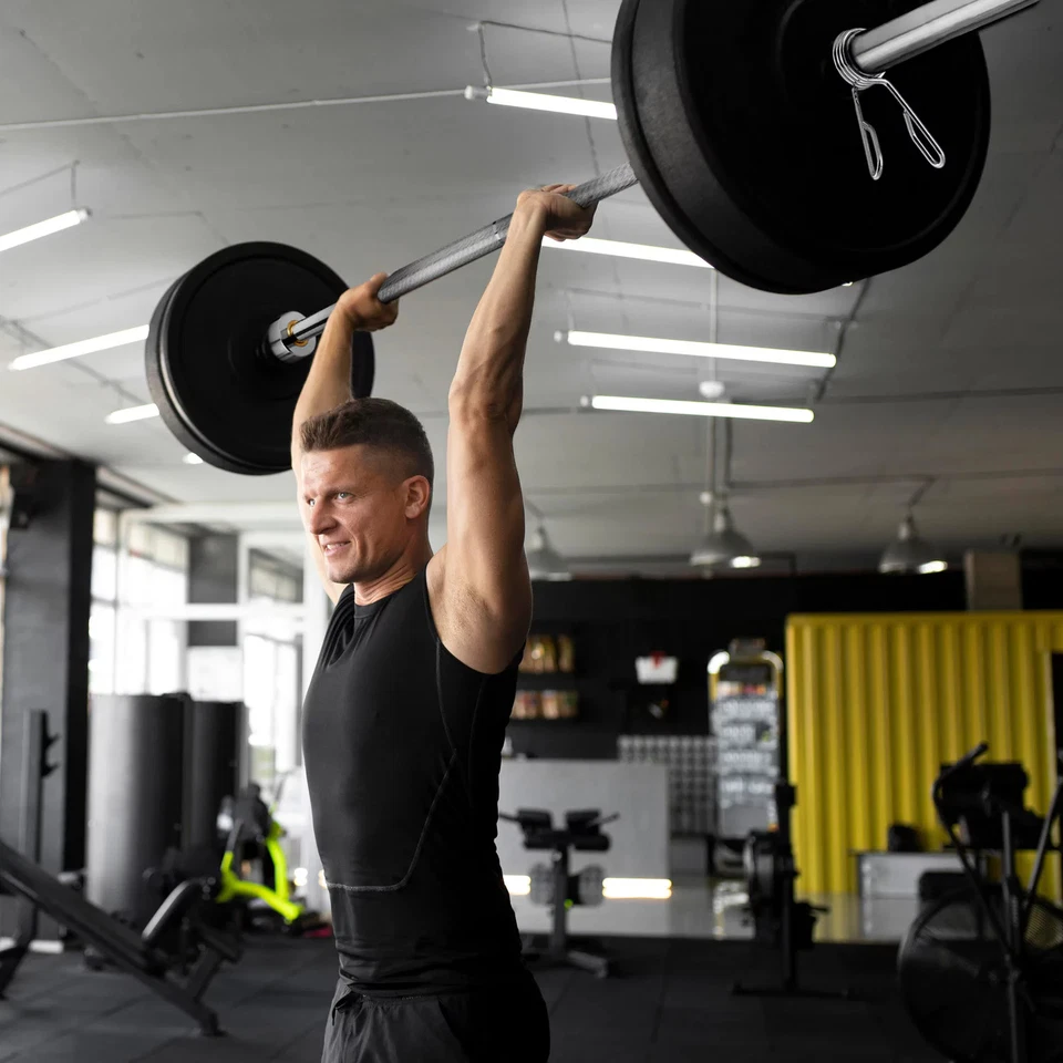 Gymtek® Olympia Langhantelstange mit Lager Langhantel Hantelstange 220cm, Ø50mm - Bild 3 von 4