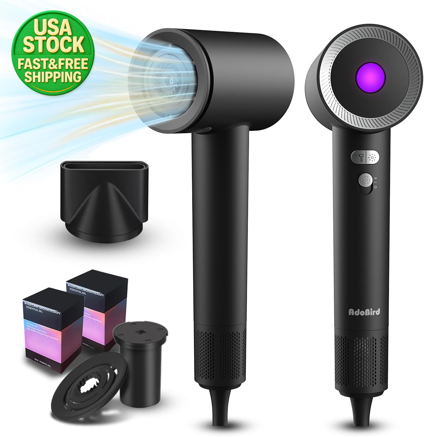 High Speed Ionic Hair Dryer 1500W Brushless Motor Fast Drying Low Noise