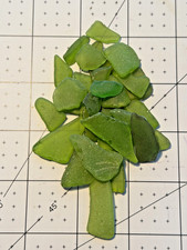 GR 2199 Genuine Surf-Tumbled Sea Glass   Frosted Green Ideal for Crafting  Col