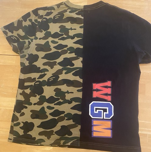A Bathing Ape WGM Bape Split Camo Shark Tee Size Small/Medium - Picture 2 of 12