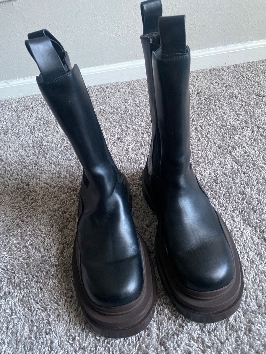 BOTTEGA VENETA LUG ANKLE BOOT 39 BLACK 【公式通販】