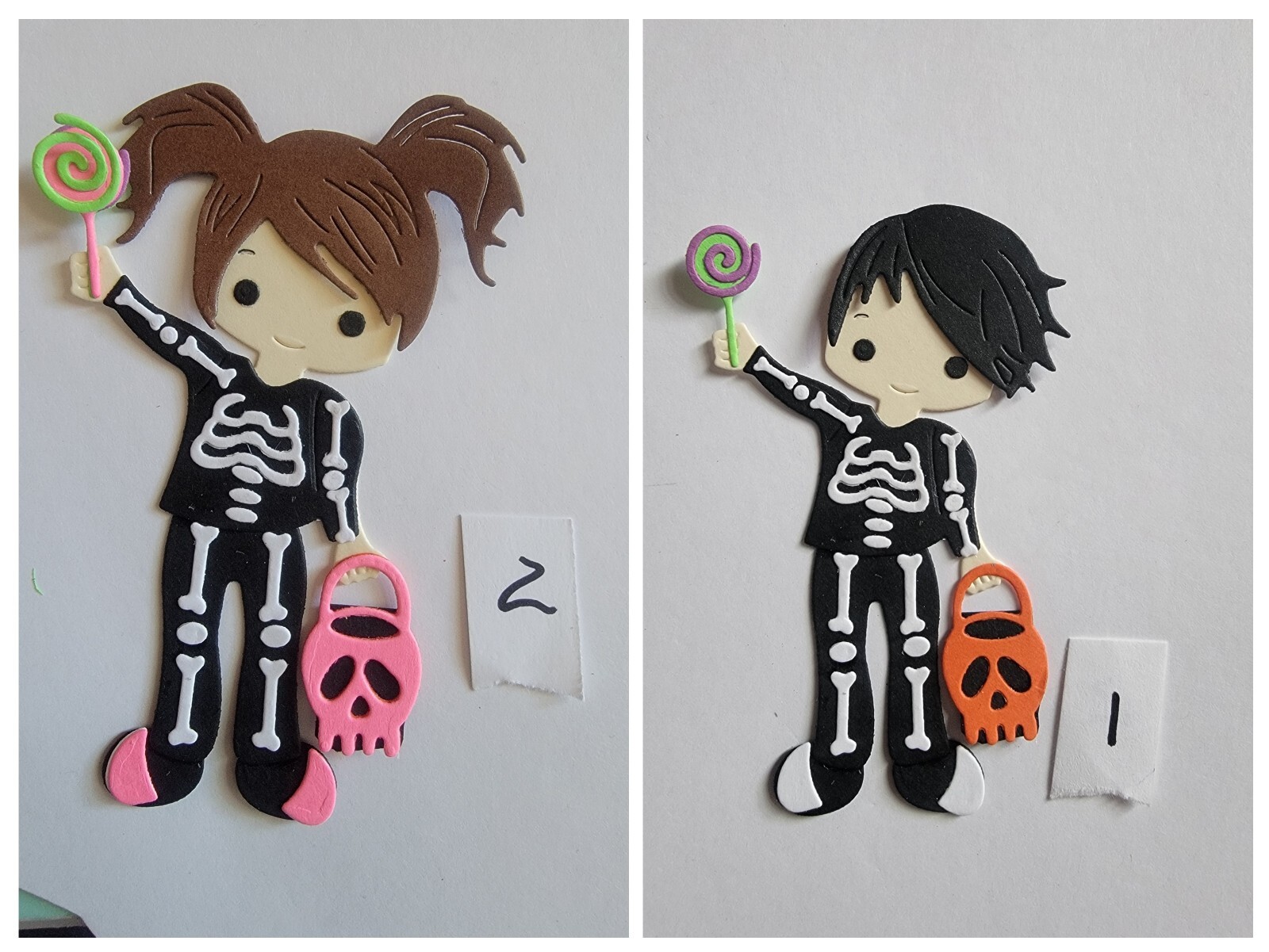 Halloween Boy Or Girl With Candy Bucket Cardstock Die Cut Embellishments