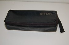 VINTAGE TDK 15 Cassette Tape Holder Faux Leather Case
