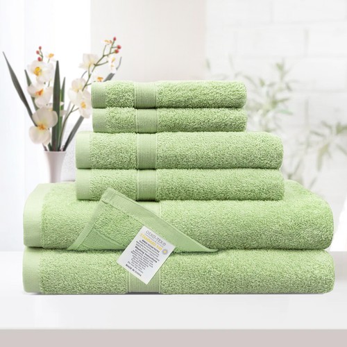 Premium 100% Cotton 6 Pack Soft Absorbent 500GSM Bath Hand Towels Face Washers - Picture 17 of 19