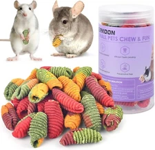 ERKOON Chinchilla Treats, Chew Toys for Teeth for Rabbit Guinea Pig Gerbil Rat