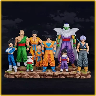 🐉 Lot 9 Figurines Dragon Ball Z – Goku, Gohan, Trunks, Krillin – 28 cm – PVC - Photo 1/4