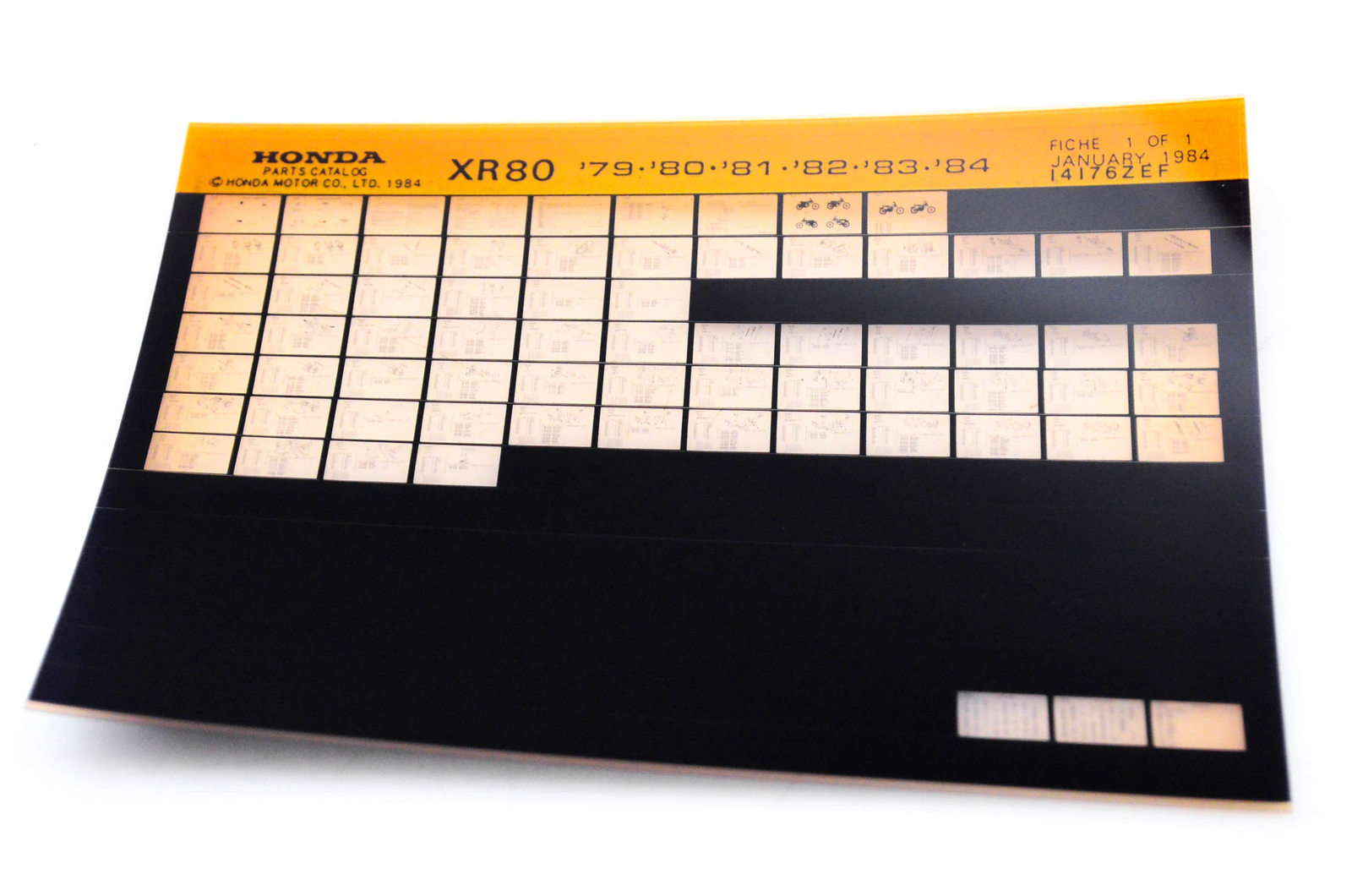 OEM Honda XR80 1984/January '79 - '84 Parts Catalog Microfiche