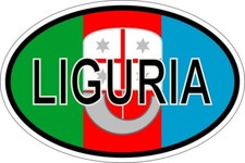 Sticker oval flag vinyl country code italy liguria