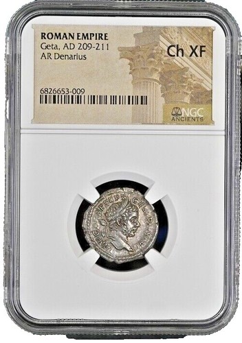 GETA as CAESAR Authentic Ancient 200AD Rome Genuine Silver Roman