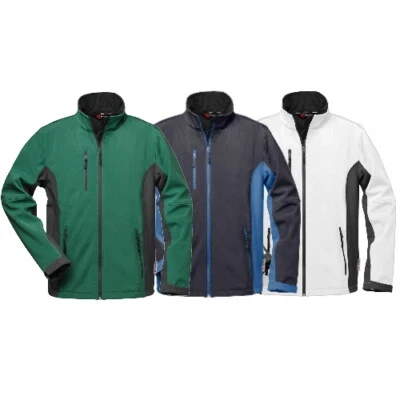 Craftland Softshell Funktions Outdoor Softshelljacke Regen Jacke grün blau weiss