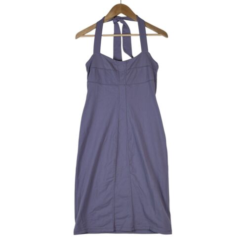 Athleta Sizzle Halter Dress Sz 4 Purple Lavender Athletic Stretch Shelf Bra