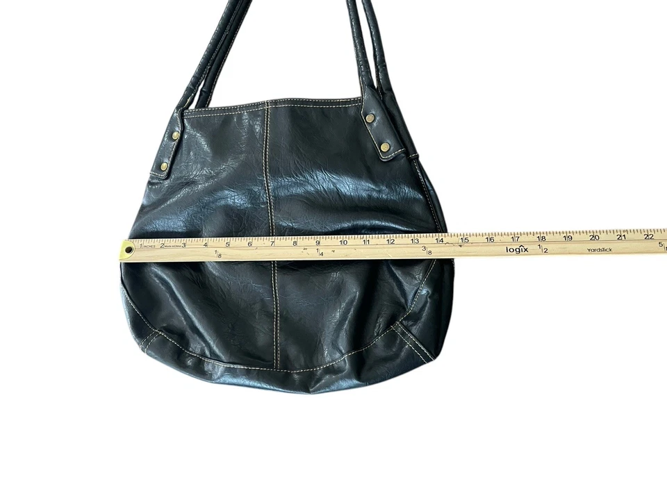 Bolso de hombro AXCESS negro de imitación de cuero años 90 Foto 4 de 4