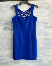NEW! ELIZA J EJ7M5509 Cross Strap Sheath Dress, Size 10 - Cobalt - $148