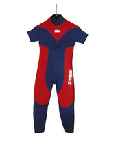 Red On Blue Hevto Wetsuit 8 Youth Child Short Sleeve New