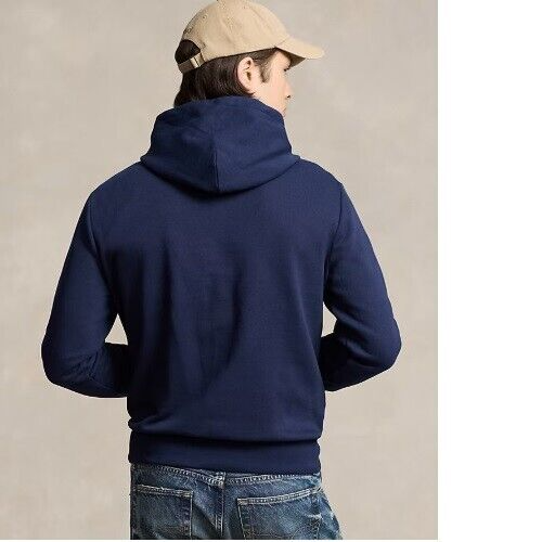 Polo Ralph Lauren felpa con cappuccio blu navy pullover grande pony XLT XL alta nuova con etichetta