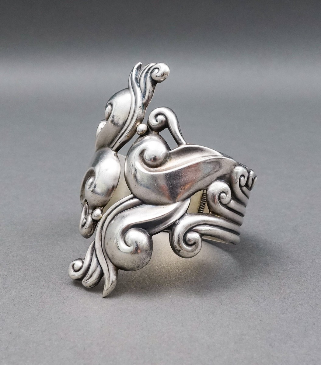 Gerardo Lopez Taxco Mexican Sterling Silver 925 Hinged Gerardo Lopez Taxco Mexican Sterling Silver 925 Hinged