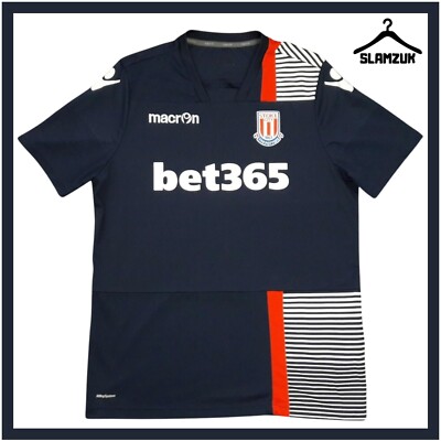 Stoke City Football Shirt Macron Medium Training Potters Jersey 2017 2018 J69