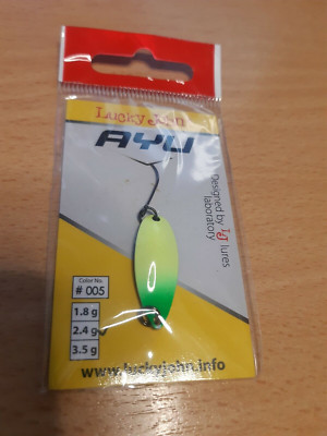 NEU Lucky John AYU Angel Löffel Köder Haken 2.4g GRÜN GELB für Barsch Forelle