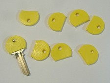 LOT OF EIGHT YELLOW COLOR KEY IDENTIFIER CAPS IDENTIFICATION FOR KEYS