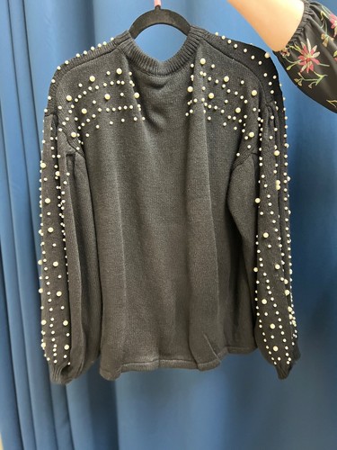 Übergroße Damenpullover mit Rundhalsausschnitt geschwollene Ärmel klobiger Strick GRÖSSE SMALL. BRW - Bild 3 von 3