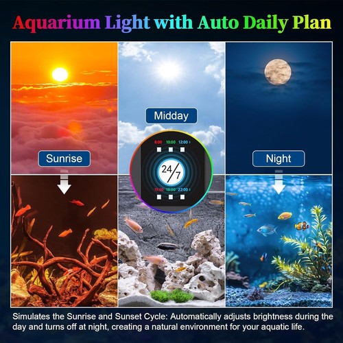 Smart Aquarium Lighting with Timer, Adjustable Brightness & 26W for 30-36" Tanks - Picture 5 of 9