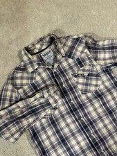 Vintage Levis Strauss Shirt Men  s Medium - Pearl Snap Western Plaid - White Tab