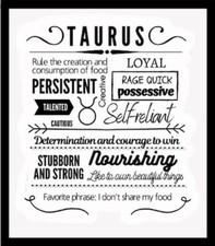 Taurus Rule The Creation & Consumption Food Talent Zodiac Sign Celestial-MAGNET