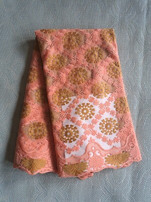   African Lace Fabric/Wedding Lace/ Tulle Lace/ French Lace sold by  5 Yards 