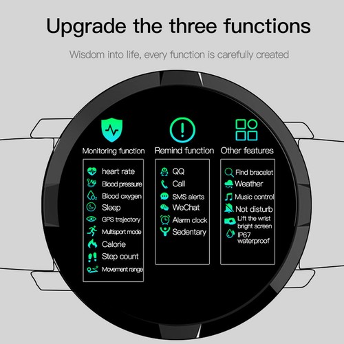 Reloj inteligente para hombre pantalla táctil rastreador de actividad deportiva cámara remota para iOS Android - Imagen 10 de 13