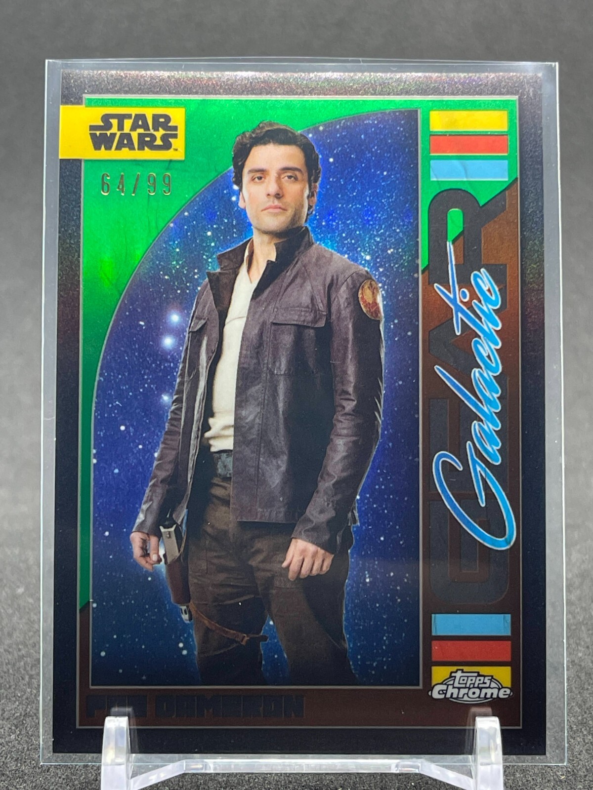 2024 Topps Chrome Star Wars Galactic Gear Green Refractor Poe Dameron /99