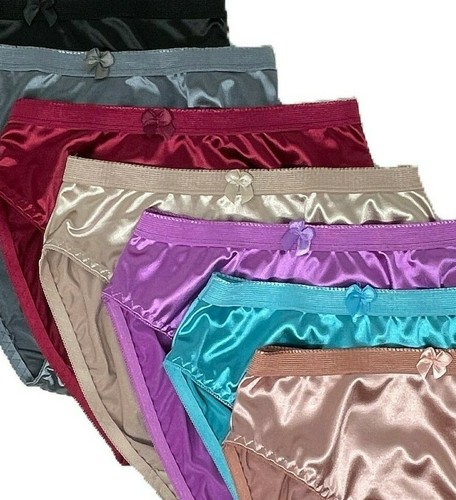 3 PACK SILKY SATIN SMOOTH HI WAISTED HI CUT PANTIES PANTY BIKINIS BRIEF~S-XL - Picture 3 of 4