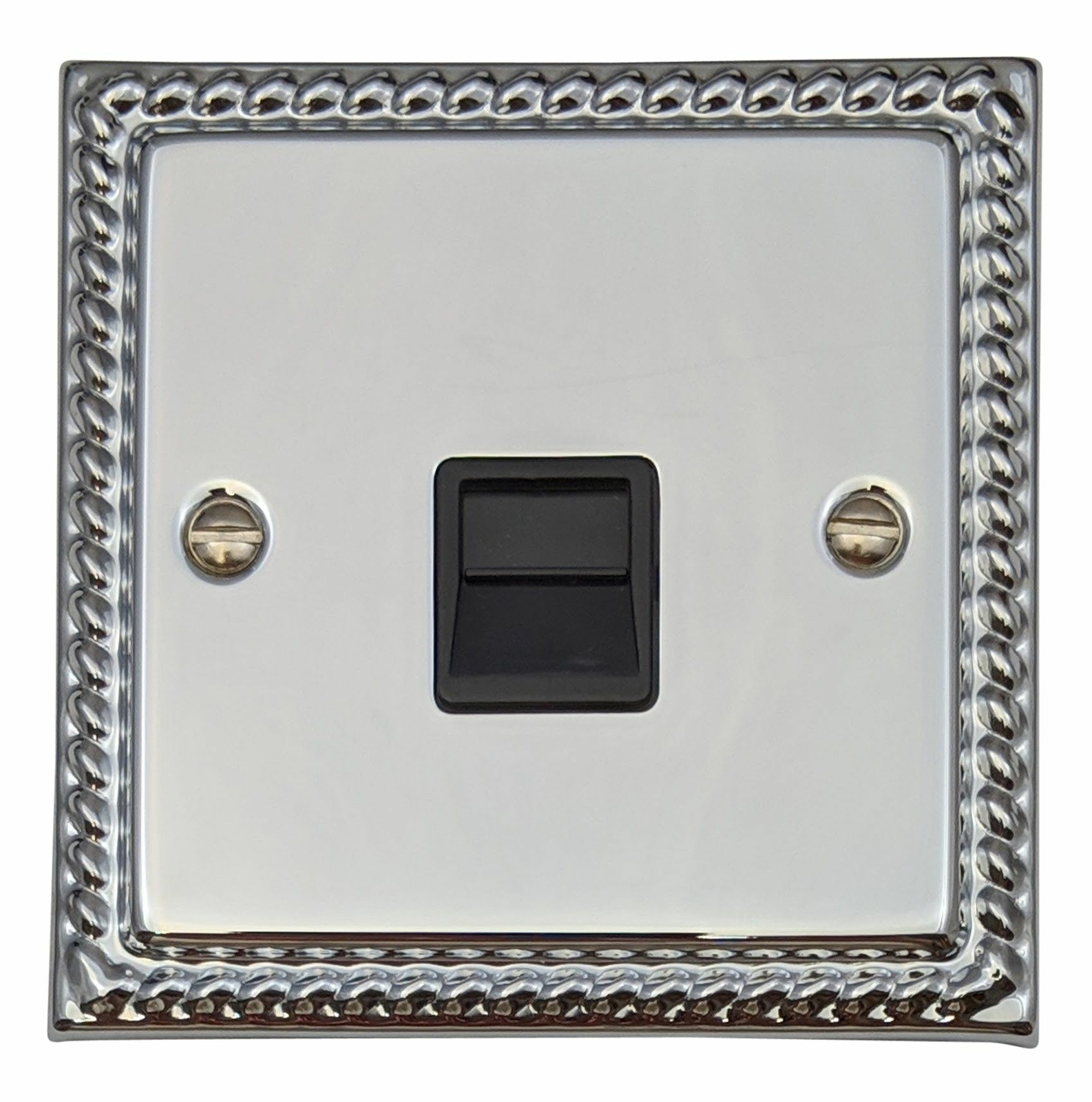 G&H MC33B Monarch Roped Polished Chrome 1 Gang Master BT Telephone Socket