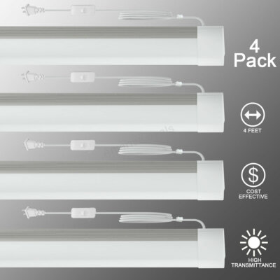 4 Pack LED Batten Light Residential Lighting Ceiling Light 4 Feet 36W 6500k