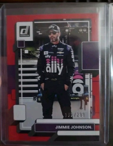 Jimmy Johnson Rookie Card Jimmie Johnson 2023 Panini Donruss Racing Red Variant Card # 89 163/299 ...