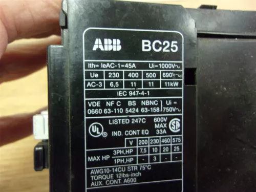 ABB BC25 Auxiliary Contact Block *FREE SHIPPING*