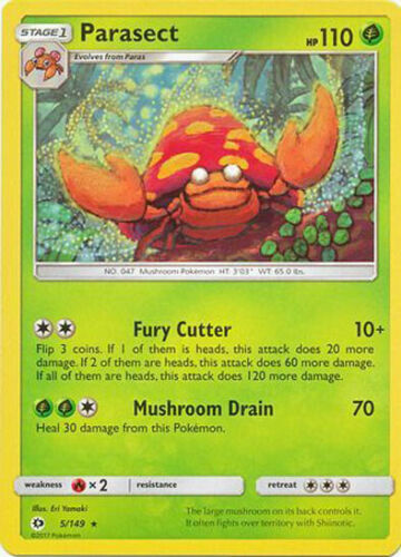 Parasect 5/149 Sun & Moon Rare Near Mint NM Pokemon DNA GAMES - Picture 1 of 1