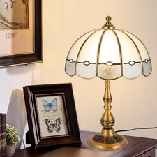 Elegant Desk Lamp, Bedroom Tabletop Lamp, Bedside Reading Light Copper Gold E26