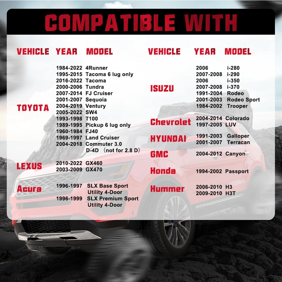 4PCS 2 Inch 6x5.5 Wheel Spacers For 2006-2022 Toyota Tacoma 1984-2022 4Runner Foto 3 de 4